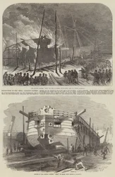 Vernietiging van de Etna drijvende batterij